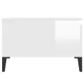 Table basse blanc brillant 55x55x36,5 cm bois d'ingénierie