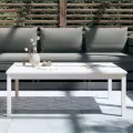 Table de jardin blanc 121x82,5x45 cm bois massif de pin