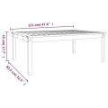 Table de jardin blanc 121x82,5x45 cm bois massif de pin