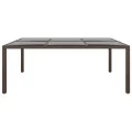 Table de jardin avec dessus en verre Marron 200x150x75 cm Rotin
