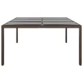 Table de jardin avec dessus en verre Marron 200x150x75 cm Rotin