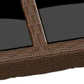 Table de jardin avec dessus en verre Marron 200x150x75 cm Rotin