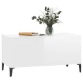 Table basse Blanc brillant 90x44,5x45 cm Bois d'ingénierie