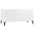 Table basse Blanc brillant 90x44,5x45 cm Bois d'ingénierie