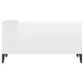 Table basse Blanc brillant 90x44,5x45 cm Bois d'ingénierie