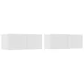 Ensemble de meubles TV 4 pcs Blanc Bois d'ingénierie