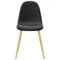 Chaises à manger lot de 4 Noir Velours
