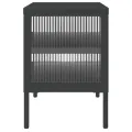 Meuble TV noir 105x35x50 cm verre et acier