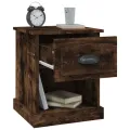 Tables de chevet 2 pcs chêne fumé 39x39x47,5 cm bois ingénierie