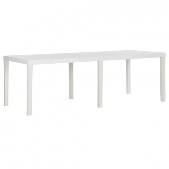 Table de jardin 220x90x72 cm PP Blanc