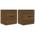 Tables de chevet 2 pcs Chêne marron Bois d'ingénierie