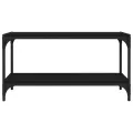 Meuble TV Noir 80x33x41 cm Bois d'ingénierie et acier