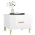 Table basse Blanc brillant 50x50x40 cm Bois d'ingénierie