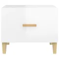Table basse Blanc brillant 50x50x40 cm Bois d'ingénierie