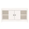 Meuble TV Blanc 103x36,5x52 cm Bois de pin massif