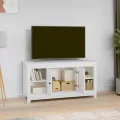 Meuble TV Blanc 103x36,5x52 cm Bois de pin massif