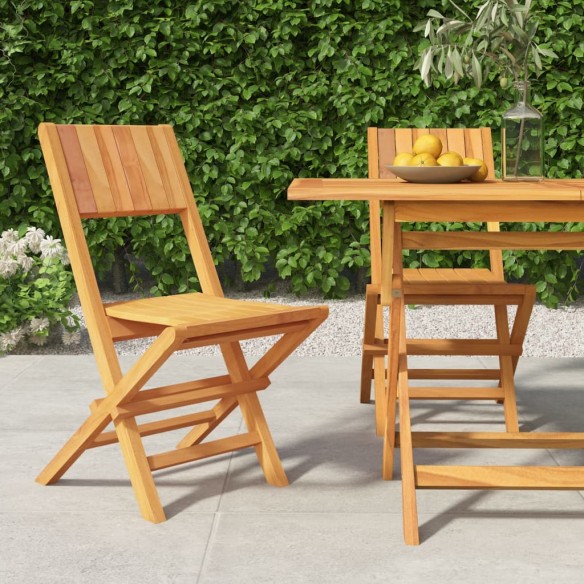 Chaises de jardin pliantes 2 pcs 47x61x90 cm bois massif teck