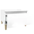 Table d'appoint Blanc brillant 50x46x35 cm Bois d'ingénierie