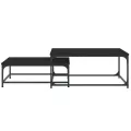 Tables basses gigognes 2 pcs noir bois d'ingénierie