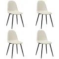 Chaises à manger lot de 4 crème velours
