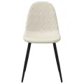 Chaises à manger lot de 4 crème velours