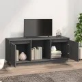 Meuble TV Gris 110,5x35x44 cm Bois de pin massif