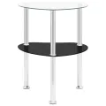 Table 2 niveaux Transparent et noir 38x38x50 cm Verre trempé