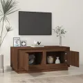 Table basse chêne marron 102x50x44 cm bois d'ingénierie