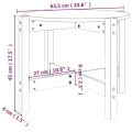 Table basse Blanc Ø 62,5x45 cm Bois massif de pin