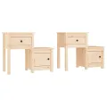 Tables de chevet 2 pcs 79,5x38x65,5 cm Bois de pin massif