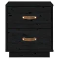 Tables de chevet 2 pcs Noir 40x34x45 cm Bois de pin massif