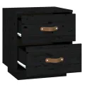 Tables de chevet 2 pcs Noir 40x34x45 cm Bois de pin massif
