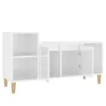 Meuble TV Blanc brillant 100x35x55 cm Bois d'ingénierie