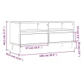 Meuble TV gris béton 100x34,5x44,5 cm bois d'ingénierie