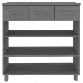 Table console HAMAR Gris foncé 90x35x90 cm Bois massif de pin