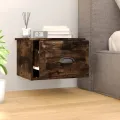 Table de chevet murale chêne fumé 41,5x36x28 cm