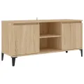 Meuble TV avec pieds en métal Chêne sonoma 103,5x35x50 cm