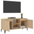 Meuble TV avec pieds en métal Chêne sonoma 103,5x35x50 cm