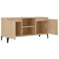 Meuble TV avec pieds en métal Chêne sonoma 103,5x35x50 cm