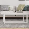 Table basse Blanc 110x55x45 cm Bois massif de pin