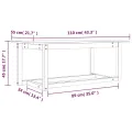 Table basse Blanc 110x55x45 cm Bois massif de pin