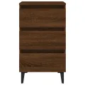 Table de chevet avec pieds en métal Chêne marron 40x35x69 cm