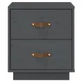 Table de chevet Gris 40x34x45 cm Bois de pin massif