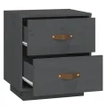 Table de chevet Gris 40x34x45 cm Bois de pin massif