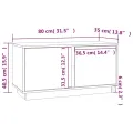 Meuble TV Blanc 80x35x40,5 cm Bois de pin massif