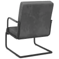 Chaise cantilever Gris foncé Velours