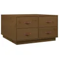 Table basse Marron miel 80x80x45 cm Bois massif de pin