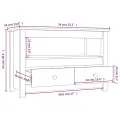 Meuble TV Noir 79x35x52 cm Bois de pin massif