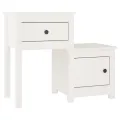 Tables de chevet 2 pcs Blanc 79,5x38x65,5 cm Bois de pin massif