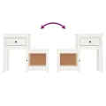 Tables de chevet 2 pcs Blanc 79,5x38x65,5 cm Bois de pin massif